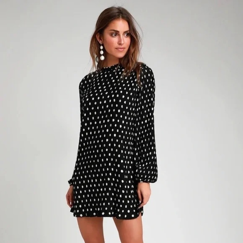 H&M Elegant Black and White Polka Dot Dress